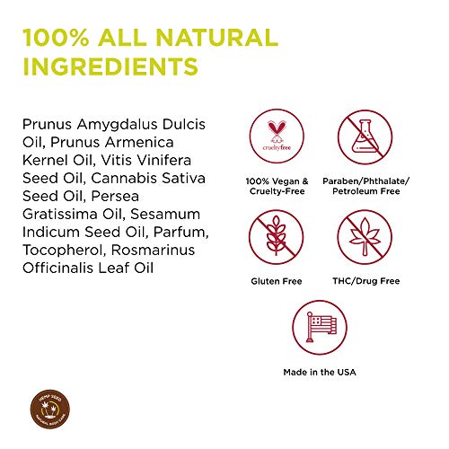 Hemp Seed Massage & Body Oil, Skinny Dip Scent - 8 fl. oz. - Nourishing, Mois...