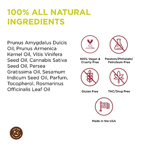 Hemp Seed Massage & Body Oil, Sunsational Scent - 8 fl. oz. - Nourishing, Moi...