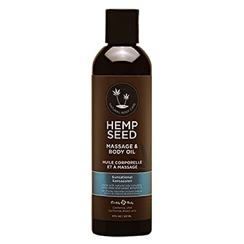 Hemp Seed Massage & Body Oil, Sunsational Scent - 8 fl. oz. - Nourishing, Moi...