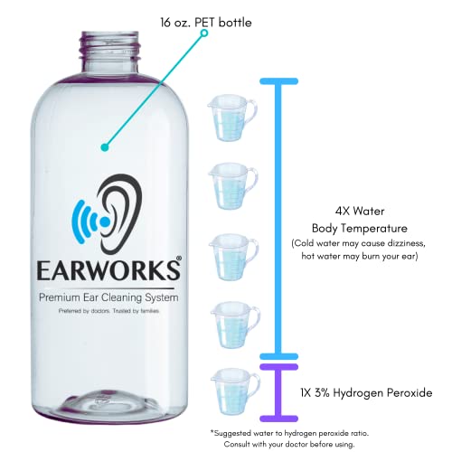 EarWorks Ear Cleaner, Ear Wax Remover, Ear Washer with High Output Sprayer Ir...