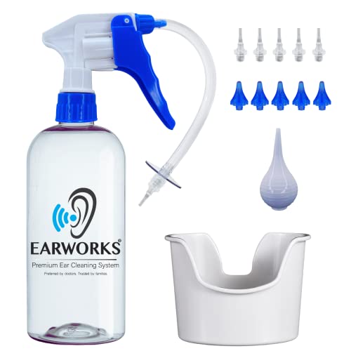 EarWorks Ear Cleaner, Ear Wax Remover, Ear Washer with High Output Sprayer Ir...