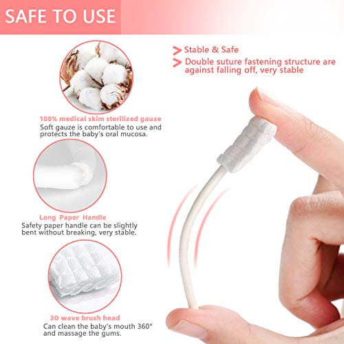 Baby Tongue Cleaner, Baby Toothbrush, 42Pcs Disposable Infant Toothbrush Clea...