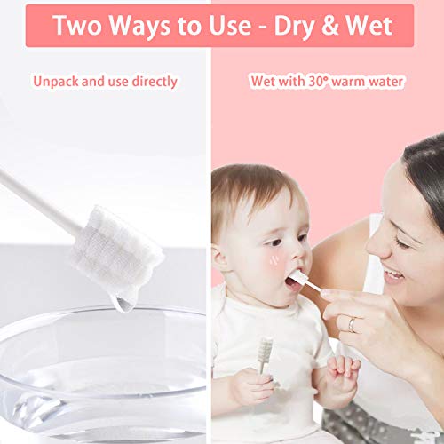 Baby Tongue Cleaner, Baby Toothbrush, 42Pcs Disposable Infant Toothbrush Clea...