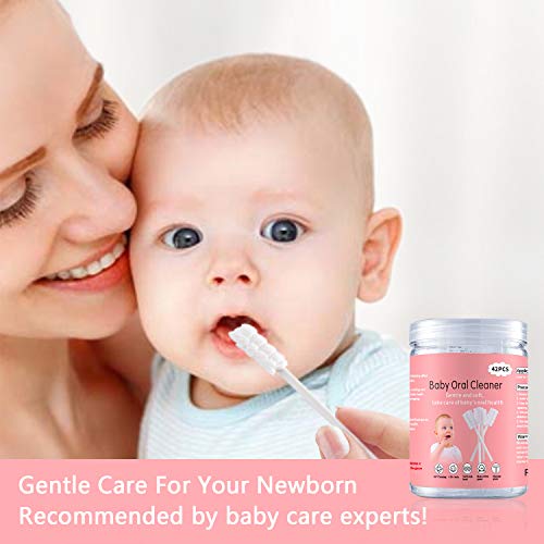 Baby Tongue Cleaner, Baby Toothbrush, 42Pcs Disposable Infant Toothbrush Clea...
