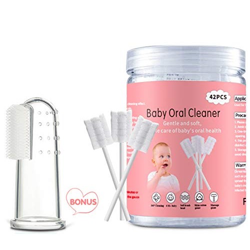 Baby Tongue Cleaner, Baby Toothbrush, 42Pcs Disposable Infant Toothbrush Clea...