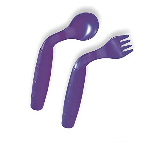 Milestones EasieEaters Curved Fork & Spoon Set - Left Handed