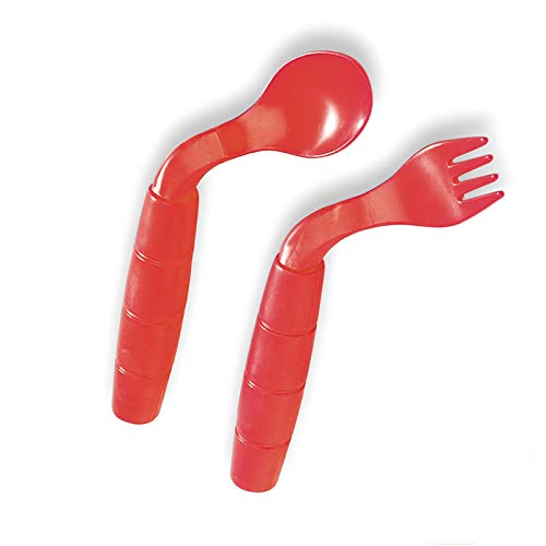 Milestones EasieEaters Curved Fork & Spoon Set - Left Handed