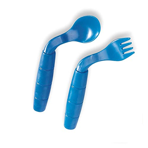 Milestones EasieEaters Curved Fork & Spoon Set - Left Handed