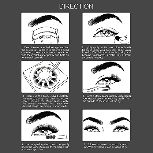 EASITENSION DIY Eyelash Extension, 3D Effect Glue Bonded Band Cluster Lashes ...