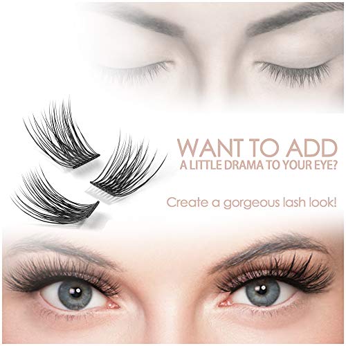 EASITENSION DIY Eyelash Extension, 3D Effect Glue Bonded Band Cluster Lashes ...