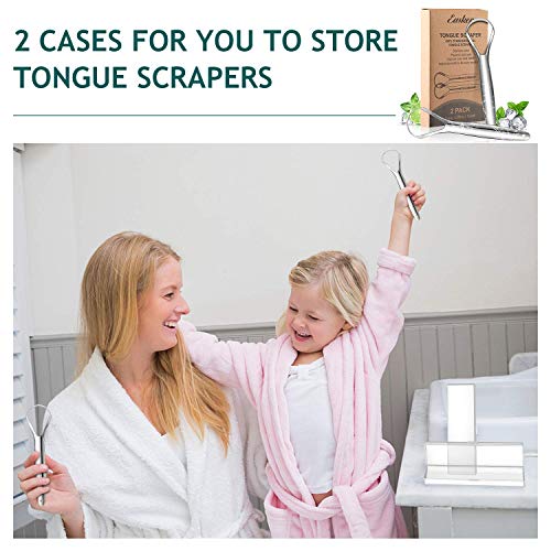 2Pack Tongue Scraper Cleaner for Adults - Easkep Fights Bad Breath 100% Stain...