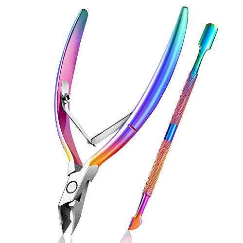 Cuticle Trimmer with Cuticle Pusher, Easkep Cuticle Remover Cuticle Nipper Pr...