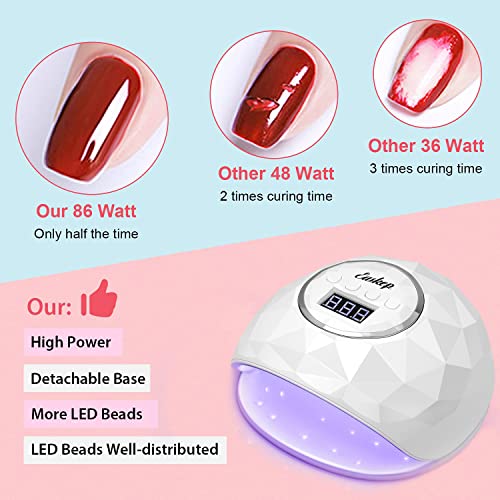 Easkep UV LED Nail Lamp 86W Nail Dryer with LED UV Light for Nails Lamp 4 Tim...