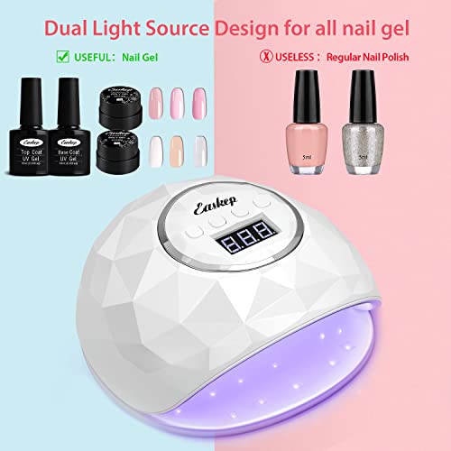 Easkep UV LED Nail Lamp 86W Nail Dryer with LED UV Light for Nails Lamp 4 Tim...