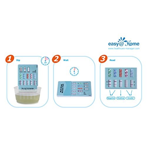 15 Pack Easy@Home 5 Panel Instant Urine Test - THC,COC,OPI 2000,BZO,AMP - #ED...