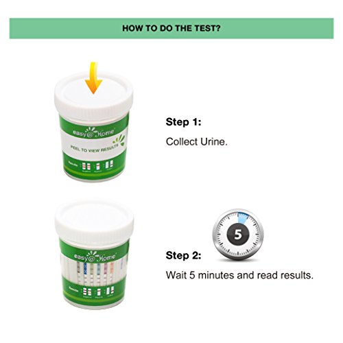 5 Pack Easy@Home 14 Panel Instant Drug Test Cup Kit with 3 Adulterations Stri...