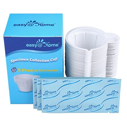 Easy@Home 50 Disposable Plastic Urine Specimen Cups with 3 Free Ovulation Tes...