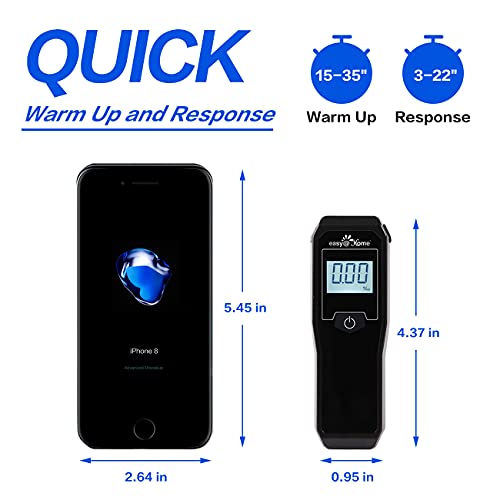 Easy@Home Breathalyzer, Professional-Grade Portable Fuel Cell Breath Alcohol ...