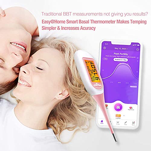Easy@Home Smart Basal Thermometer, Large Screen and Backlit, FSA Eligible, Pe...