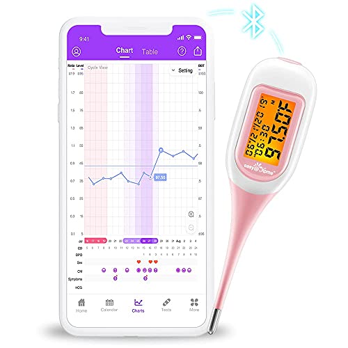 Easy@Home Smart Basal Thermometer, Large Screen and Backlit, FSA Eligible, Pe...