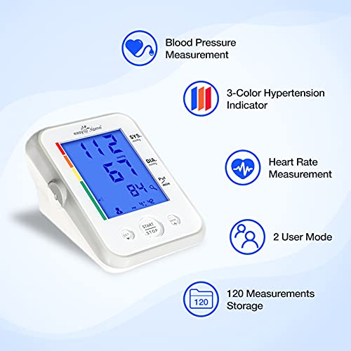 Large Cuff Easy@Home Digital Upper Arm Blood Pressure Monitor (BP Monitor), 3...
