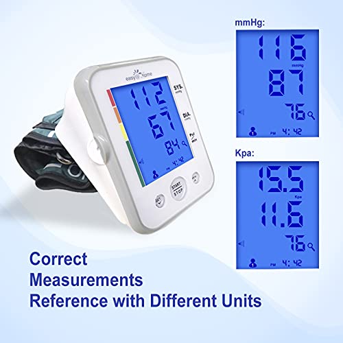 Large Cuff Easy@Home Digital Upper Arm Blood Pressure Monitor (BP Monitor), 3...