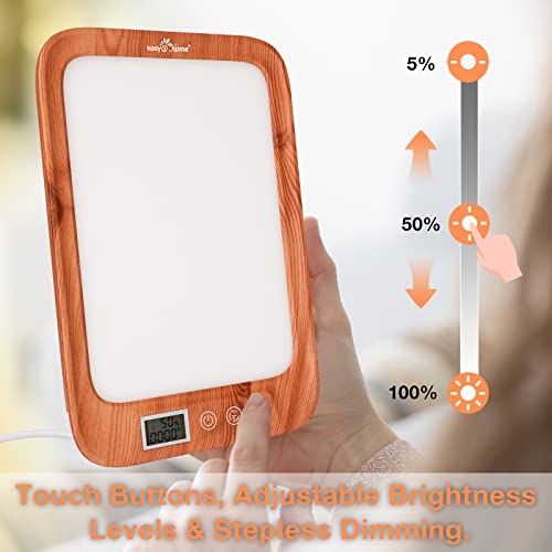 Light Therapy Lamp UV-Free 10000 Lux: Easy@Home Wood Light Therapy Energy Lam...