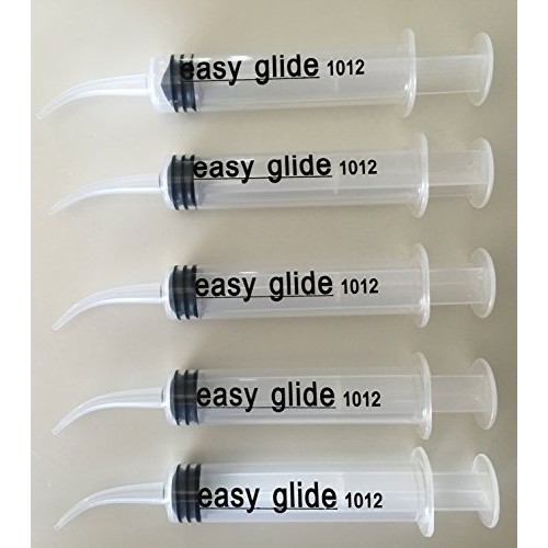 10ml 12ml Easy Glide Curved Tip Sterile Syringes - No Needle - 5 Pack