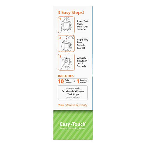 EasyTouch Glucose Monitoring System - (1 Meter, 10 Twist Lancets, 1 Lancing D...