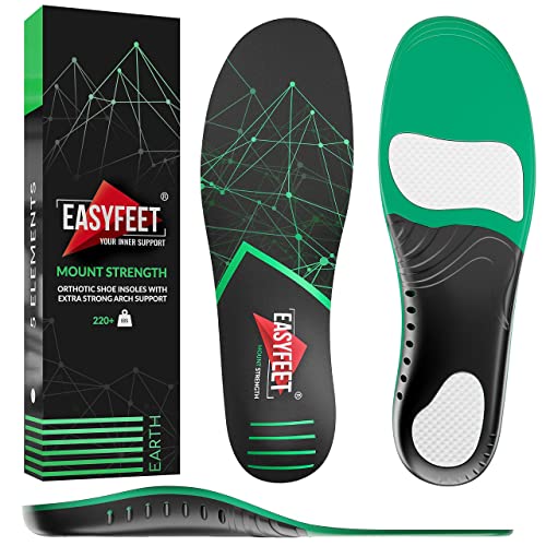 {New 2022} 220+ lbs Plantar Fasciitis Strong Arch Support Insoles Inserts Men...