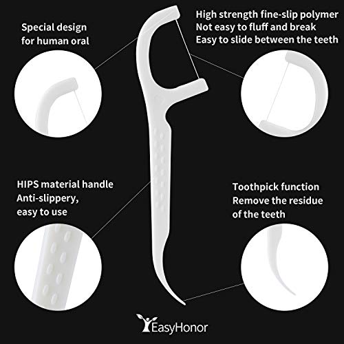 Dental Floss Picks, 5 Travel Floss Cases 300 Counts Dental Flossers,Floss Sti...