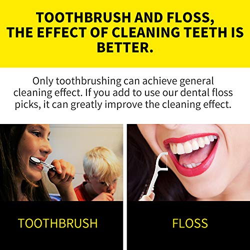 Dental Floss Picks, 5 Travel Floss Cases 300 Counts Dental Flossers,Floss Sti...