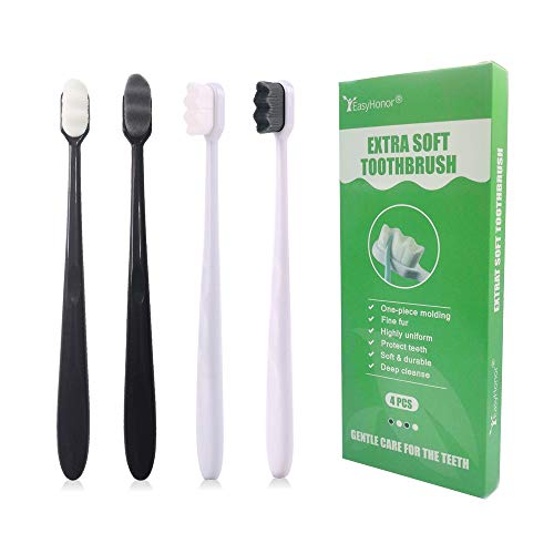 EasyHonor Extra Soft Toothbrush for Sensitive Gums, Micro Fur Manual Toothbru...