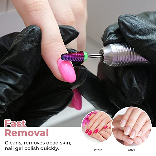 EasyinBeauty 5-in-1 Nail Drill Bit - 3-Piece Nail Drill Bits Set for Gel, Acr...