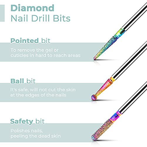 EasyinBeauty Drill bits for nails - Nail drill bit set for Callus, Dead Skin,...