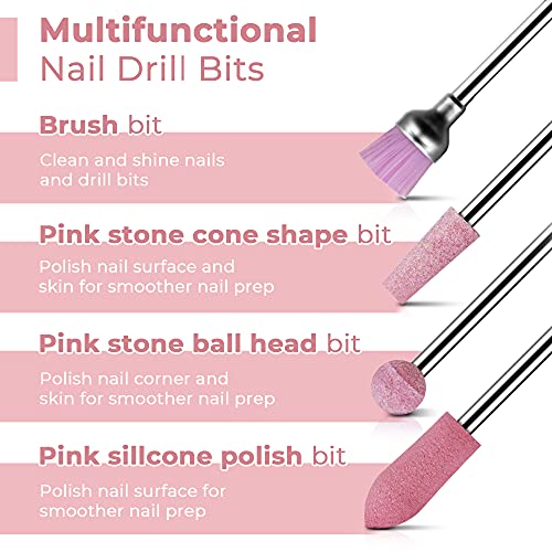 EasyinBeauty Drill bits for nails - Nail drill bit set for Callus, Dead Skin,...