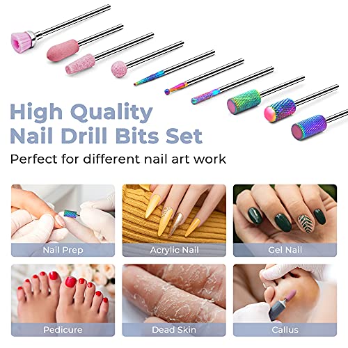EasyinBeauty Drill bits for nails - Nail drill bit set for Callus, Dead Skin,...