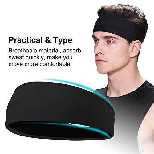 EasYoung Sport Headbands for Men, 3 Pack Mens Elastic Moisture Wicking & Work...
