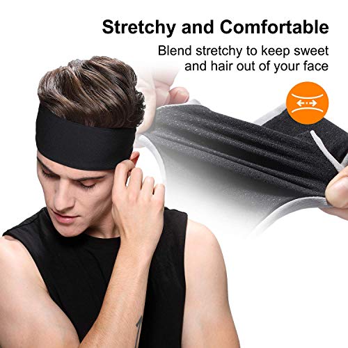 EasYoung Sport Headbands for Men, 3 Pack Mens Elastic Moisture Wicking & Work...