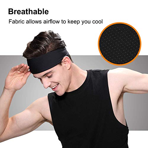 EasYoung Sport Headbands for Men, 3 Pack Mens Elastic Moisture Wicking & Work...