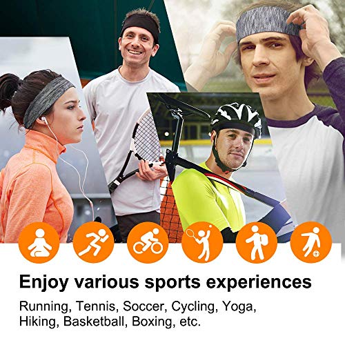 EasYoung Sport Headbands for Men, 3 Pack Mens Elastic Moisture Wicking & Work...