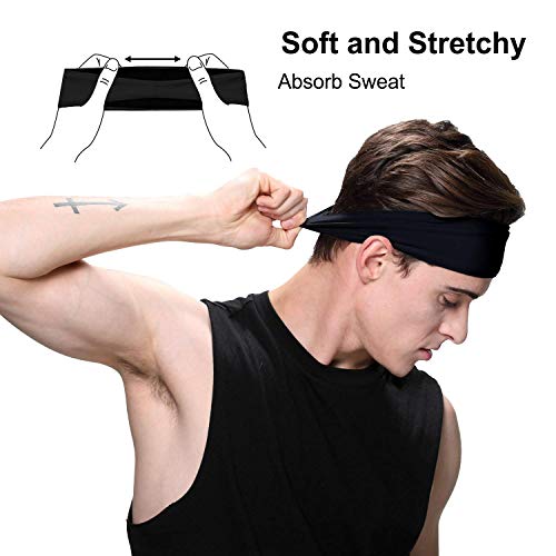 EasYoung Sport Headbands for Men, 3 Pack Mens Elastic Moisture Wicking & Work...