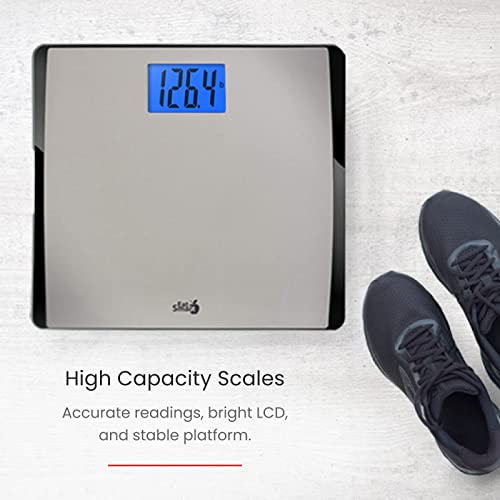 EatSmart Precision 550 Pound Extra-High Capacity Digital Bathroom Scale with ...