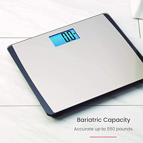 EatSmart Precision 550 Pound Extra-High Capacity Digital Bathroom Scale with ...