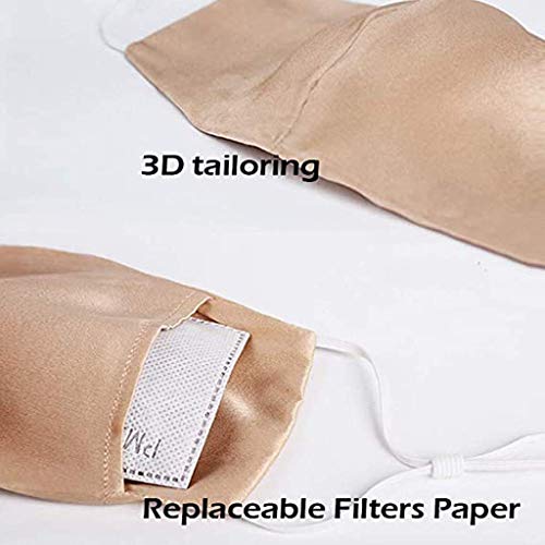 4-pack 100% Mulberry Silk Face Mask with 8 Filters for Women Reusable Washabl...