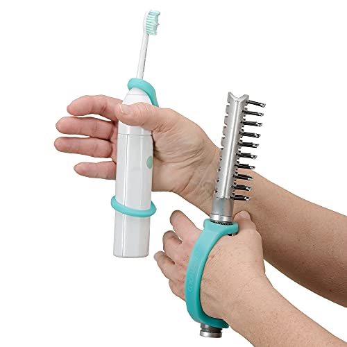 EazyHold Aqua Silicone Adaptive Aid, Universal Cuff Hand Grip Assistive Devic...