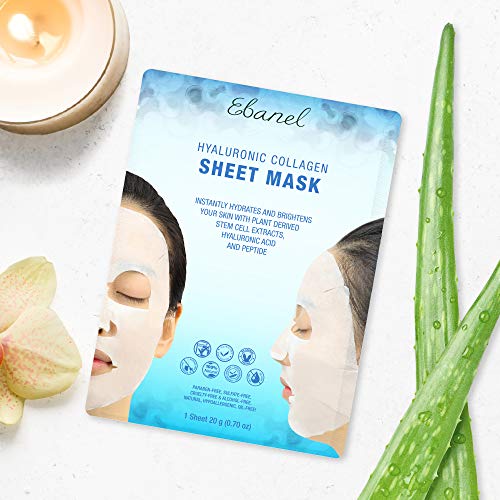 Ebanel 15 Pack Collagen Face Mask, Instant Brightening & Hydrating Face Sheet...