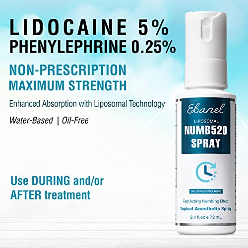 Ebanel 5% Lidocaine Spray Pain Relief Numb520 Numbing Spray with Phenylephrin...