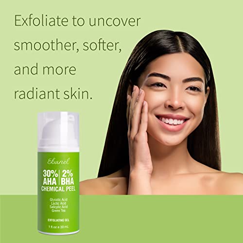 Ebanel 30% AHA 2% BHA Chemical Peel Exfoliant Gel, Face Peel with Glycolic Ac...