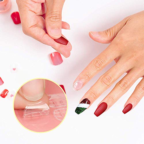 EBANKU 50Sheets Nail Adhesive Tabs, 1200Pcs Double-side Nail Glue Stickers Ad...